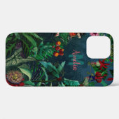 Coques Case-Mate iPhone Fantastique Fabulous Midnight Rainforest Monogramm (Verso (horizontal))