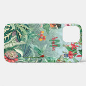 Coques Case-Mate iPhone Fantastique Tropics Rainforest Monogramme (Verso (horizontal))