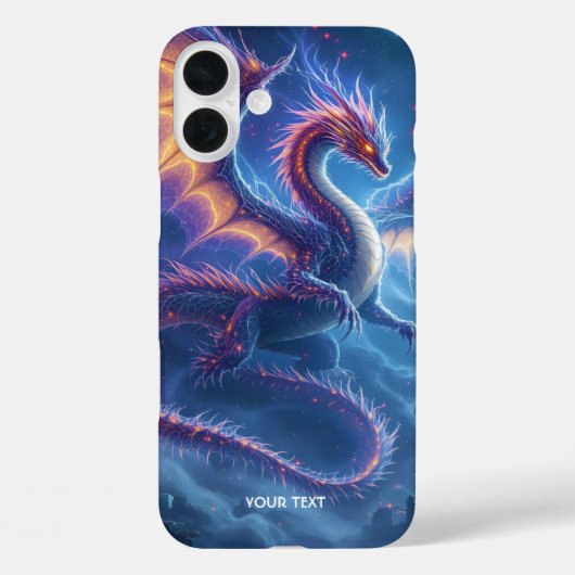 Coques Case-Mate iPhone Fantasy Cute Blue Dragon City (Verso)