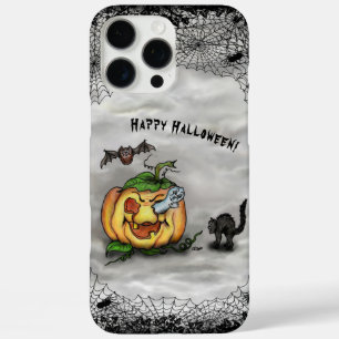 Coques iPhone 16 Pro Max Fantôme, Chat, Chat et Citrouille, Bonne Halloween