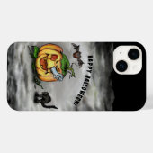 Coques Case-Mate iPhone Fantôme, Chat, Chat et Citrouille, Bonne Halloween (Verso (horizontal))