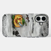 Coques Case-Mate iPhone Fantôme, Chat, Chat et Citrouille, Bonne Halloween (Verso (horizontal))