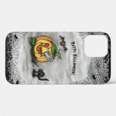 Coques Case-Mate iPhone Fantôme, Chat, Chat et Citrouille, Bonne Halloween (Verso (horizontal))
