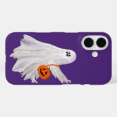 Coques Case-Mate iPhone Fantôme de Trick Or Treating avec seau de bonbons  (Verso (horizontal))