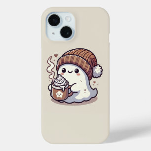 Coque Pour iPhone 15 Fantôme d'Halloween mignon en automne Beanie et ca