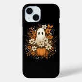 Coques Case-Mate iPhone Fantôme mignon avec Citrouille et fleurs d'automne (Verso)