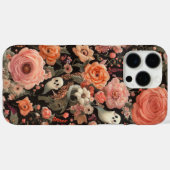 Coques Case-Mate iPhone Fantômes et fleurs style broderie (Verso (horizontal))