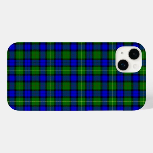 Coques Case-Mate iPhone Farquharson tartan bleu vert plaid (Verso (horizontal))