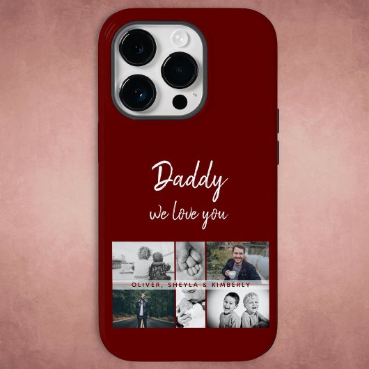 Coques Case-Mate iPhone Father with Kids and Family Dad Photo Collage