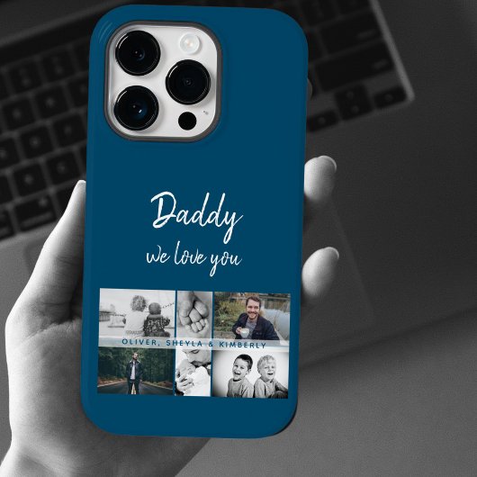 Coques Case-Mate iPhone Father with Kids and Family Dad Photo Collage