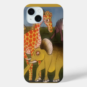 Coque Pour iPhone 15 Faune Africaine Majestueuse : Une Belle Peinture.