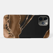 Coques Case-Mate iPhone Fausse Agate Marbrée Marron Désert Pierre Contempo (Dos (Horizontal))