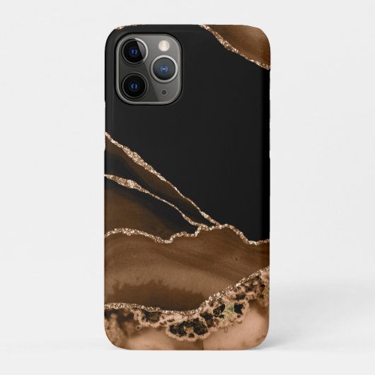 Coques Case-Mate iPhone Fausse Agate Marbrée Marron Désert Pierre Contempo (Dos)