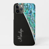 Coques Case-Mate iPhone Faux Abalone Coquille Paua Style Monogramme (Dos)