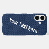 Coques Case-Mate iPhone Faux Blue Jeans Votre nom (Verso (horizontal))
