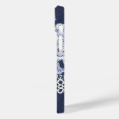 Coques Case-Mate iPhone Faux Blue Velvet et broderie en dentelle simulée (Verso / Gauche)