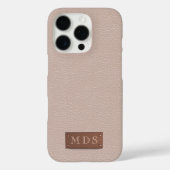 Coques Case-Mate iPhone Faux Blush rose Faux cuir look Rose or (Verso)