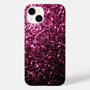Coques Pour iPhone Faux brillant rose foncé paillettes scintillantes