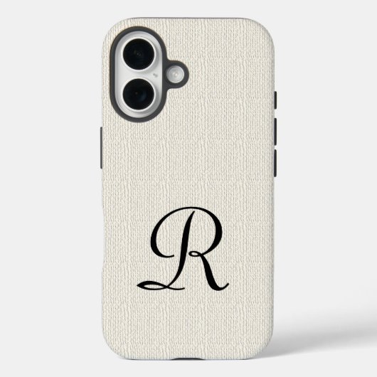 Coques Case-Mate iPhone Faux Burlap Monogramme rustique (Verso)