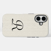 Coques Case-Mate iPhone Faux Burlap Monogramme rustique (Verso (horizontal))
