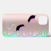 Coques Case-Mate iPhone Faux Cils Arc-en-Ciel Drips Rose Gold (Verso (horizontal))