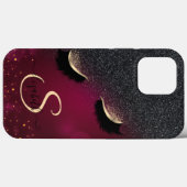 Coques Case-Mate iPhone Faux Cils Cool Noir Paillettes Rouges (Verso (horizontal))