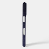 Coques Case-Mate iPhone Faux cuir bleu foncé initiales monogrammées blanch (Verso / Droite)