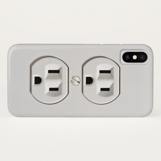 Coques Case-Mate iPhone Faux débouché électrique drôle (Dos (Horizontal))