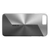 Coques Case-Mate iPhone Faux géométriques noir et argent en acier inoxydab (Dos (Horizontal))