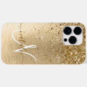 Coques Case-Mate iPhone Faux Gold brossé Parties scintillant métallique Im (Verso (horizontal))