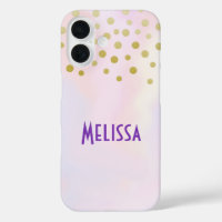 Faux Gold Confetti sur Purple Aquarelle