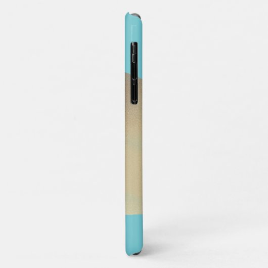 Coques Case-Mate iPhone Faux Gold Foil Splash Simple Monogramme Turquoise (Dos/Gauche)