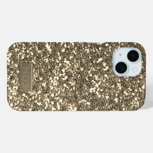 Coques Case-Mate iPhone Faux Gold Parties scintillant Bling Sparkling Mono (Verso (horizontal))