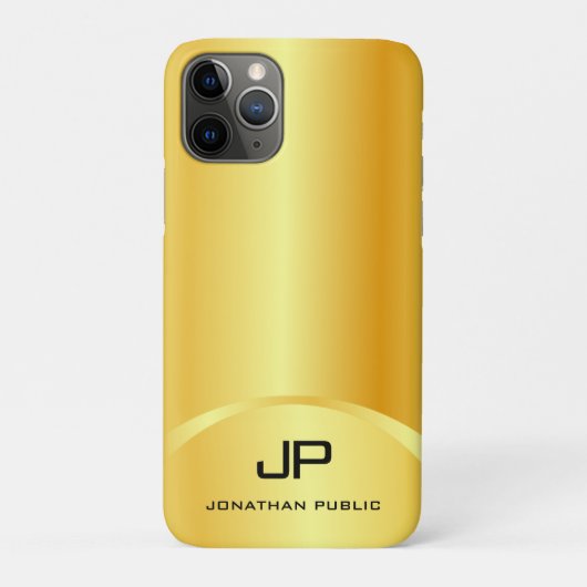 Coques Case-Mate iPhone Faux Gold tendance Élégant Modèle Monogramme moder (Dos)