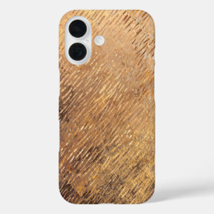 Coques iPhone 16 Faux Golden Strokes Noël