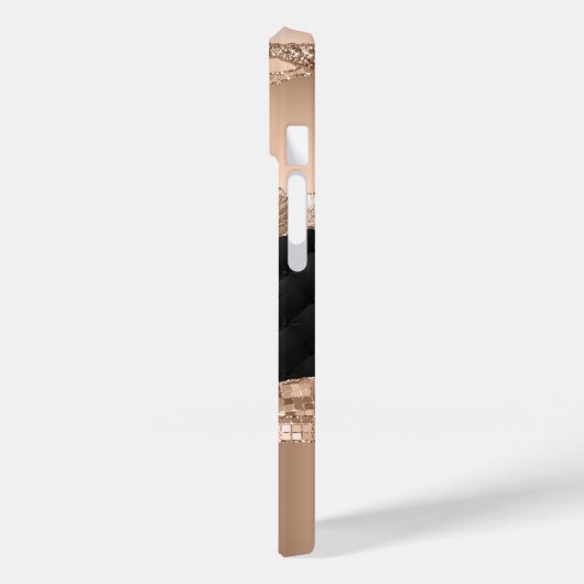 Coques Case-Mate iPhone Faux Lashes Black Rose Parties scintillant or (Verso / Gauche)