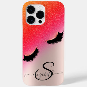 Coque Pour Pour iPhone 14 Pro Max Faux Lashes Chic Parties scintillant Rose Or