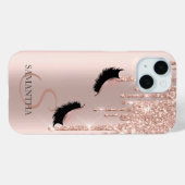 Coques Case-Mate iPhone Faux Lashes Parties scintillant Rose Gold Drives (Verso (horizontal))