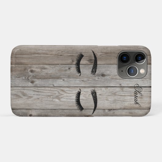 Coques Case-Mate iPhone Faux lashes Wood Texture (Dos (Horizontal))