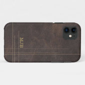 Coques Case-Mate iPhone Faux Leather Modern Stitched Design hommes (Dos (Horizontal))
