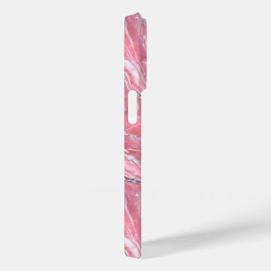 Coques Case-Mate iPhone Faux Marbre Rose Texture Avec Parties scintillant (Verso / Droite)