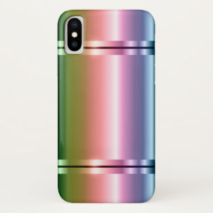 Coque iPhone X Faux Métal Dégradé violet à vert