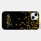 Coques Case-Mate iPhone Faux Monogramme Script Pailleté Or Glam (Verso (horizontal))