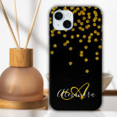 Coques Case-Mate iPhone Faux Monogramme Script Pailleté Or Glam