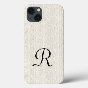 Case-Mate iPhone Case Faux Off White Russe Burlap Monogramme