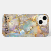 Coques Case-Mate iPhone Faux Opal Gemstone Mineral Gold Pierre Moderne (Verso (horizontal))