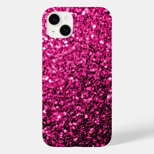 Coques Case-Mate iPhone Faux paillettes scintillantes rose chaud (Verso)
