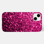 Coques Case-Mate iPhone Faux paillettes scintillantes rose chaud (Verso (horizontal))