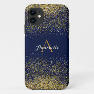 Case-Mate iPhone Case Faux Parties scintillant Gold Nom du monogramme