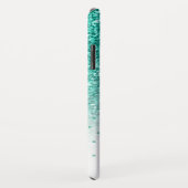 Coques Case-Mate iPhone Faux parties scintillant turquoise ombre design mo (Dos/Droite)